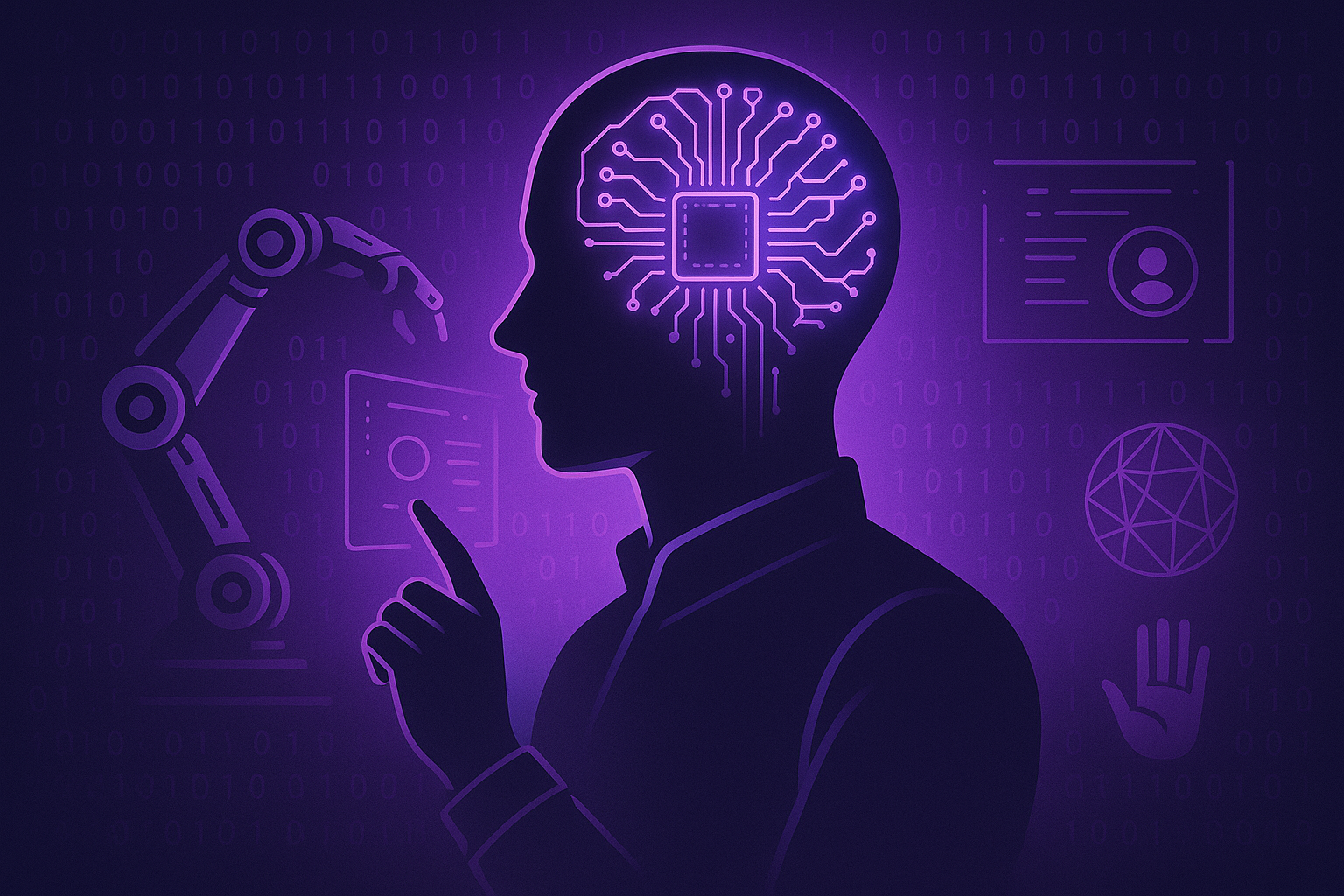 Imagem conceitual da Inteligência Artificial moldando o futuro do trabalho e da tecnologia.